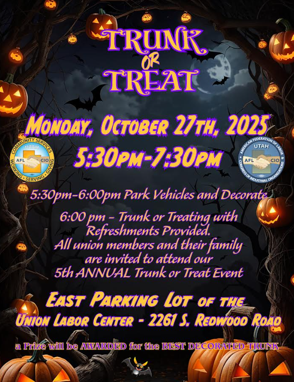 Utah AFL-CIO 5th Annual Trunk or Treat